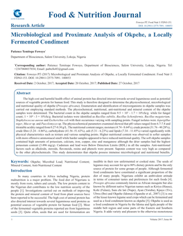 Food & Nutrition Journal