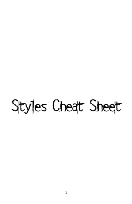 Styles Cheat Sheet