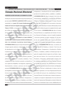 Consejo Nacional Electoral Transparencia Y Fiscalización De Los Recursos Públicos Y Privados De Los Partidos Políticos, Candidatos Y Candidatas