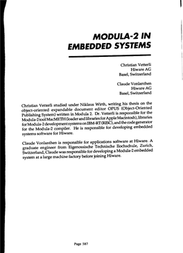 Modula-2In Embedded Systems