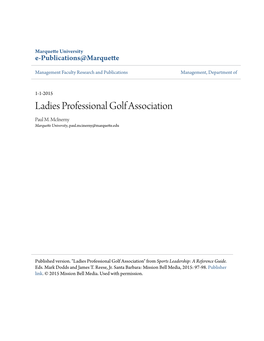 Ladies Professional Golf Association Paul M