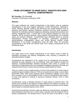 From Catchment to Inner Shelf: Insights Into Nsw Coastal Compartments