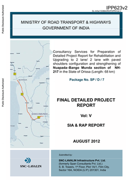 Nuapada–Bango Munda Section of NH- Public Disclosure Authorized 217 in the State of Orissa (Length: 68 Km)