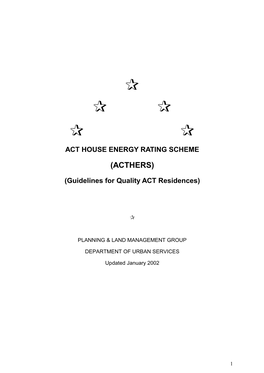 Act House Energy Rating Scheme