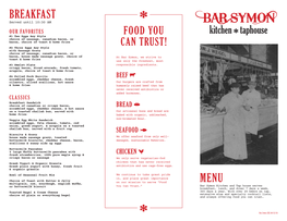 Breakfast Menu