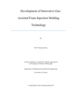 Development of Innovative Gas- Assisted Foam Injection Molding