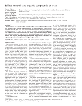 Sulfate Minerals and Organic Compounds on Mars