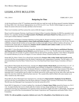 Legislative Bulletin