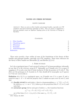 Notes on Fiber Bundles