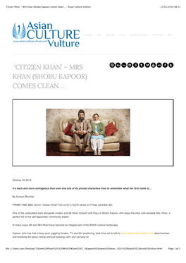 Citizen Khan' - Mrs Khan (Shobu Kapoor) Comes Clean