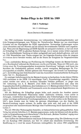 Brehm-Pflege in Der DDR Bis 1989