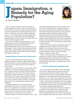 Apan: Immigration, a Remedy for the Aging Population?
