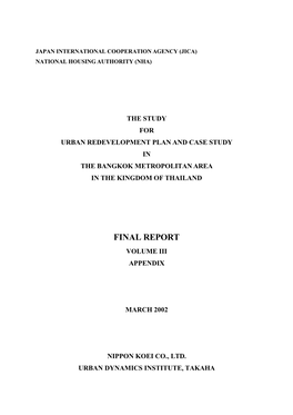 Final Report Volume Iii Appendix