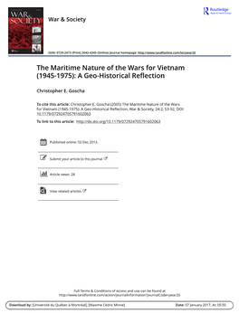 The Maritime Nature of the Wars for Vietnam (1945-1975): a Geo-Historical Reflection