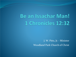 Be an Issachar Man 1 Chronicles 12