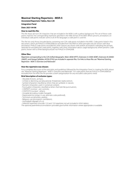 MSR-5: Annotated Repertoire Tables, Non-CJK