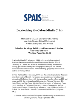 Decolonizing the Cuban Missile Crisis