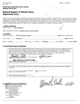 John Bell Block V\ Other Names/Site Number German Bank & Trust Building