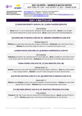 Day 4 Match-Ups