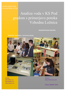 Analiza Voda V KS Pod Gradom S Primerjavo Potoka Vzhodna Ložnica Mestna Občina Celje Komisija Mladi Za Celje