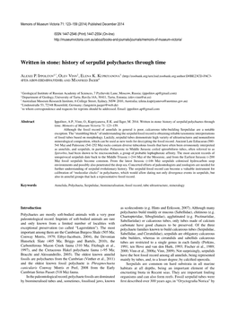 Written in Stone: History of Serpulid Polychaetes Through Time