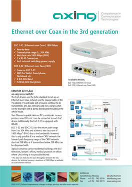 Ethernet Over Coax in the 3Rd Generation
