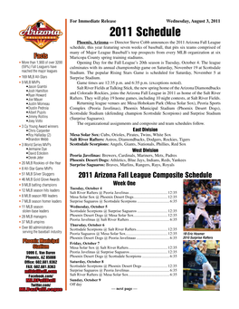 Full 2011 AFL Schedule (.PDF)