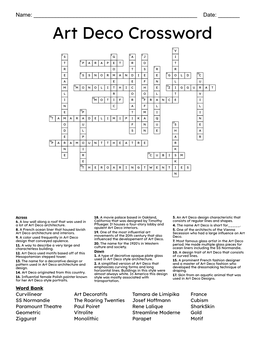 Art Deco Crossword