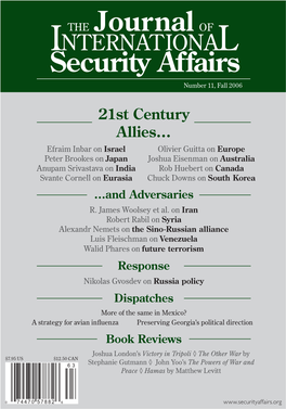 Number 11, Fall 2006 -- the Journal of International Security Affairs