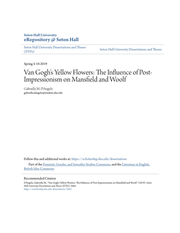 Van Gogh's Yellow Flowers: the Influence of Post-Impressionism On