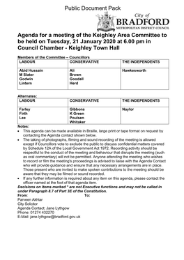 (Public Pack)Agenda Document for Keighley Area Committee, 21/01