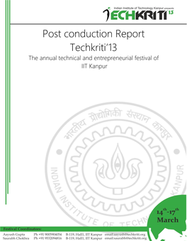 Post Conduction Report Techkriti'13