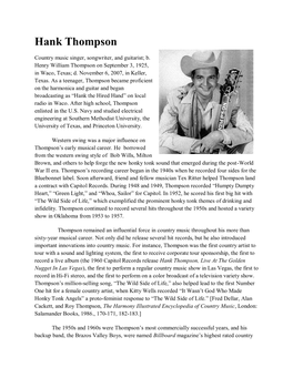 Hank Thompson