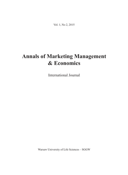 Annals of Marketing Management & Economics
