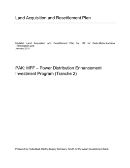 Land Acquisition and Resettlement Plan