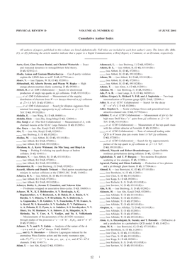 Cumulative Author Index (Print)