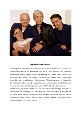Das Holzhausen-Quartett Kennengelernt Haben Sich Die Vier