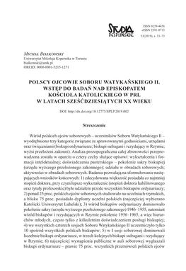 Michał Białkowski Uniwersytet Mikołaja Kopernika W Toruniu Bialkowski@Umk.Pl ORCID: 0000-0001-5215-1271