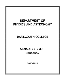 Department of Physics & Astronomy Graduate