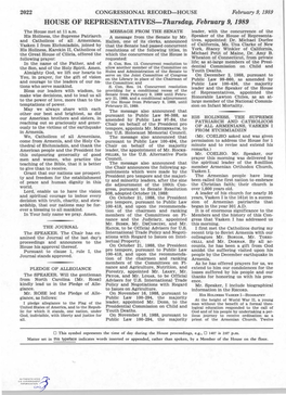 HOUSE of REPRESENTATIVES-Thursday, February 9, 1989 the House Met at 11 A.M