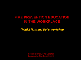 Fire Prevention Education in the Workplace