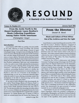 RESOUND a Quarterly of the Archives of Traditional Music