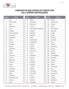 Comunas En Que Lipigas No Cuenta Con Call Center Centralizado