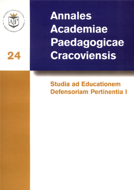 Annales Academiae Paedagogicae Cracoviensis. Folia 24. Studia Ad