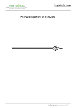 Pike Quiz: Questions and Answers