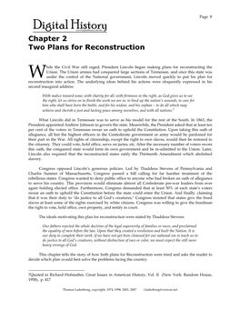 Chapter 2 Two Plans for Reconstruction