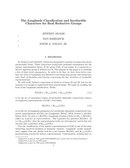 The Langlands Classification and Irreducible Characters for Real