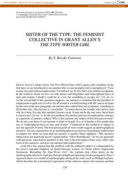 The Feminist Collective in Grant Allen's the Type