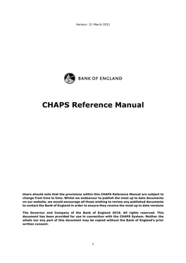 CHAPS Reference Manual