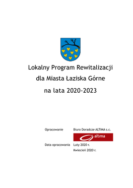 Lokalny Program Rewitalizacji Dla Miasta Łaziska Górne Na Lata 2020-2023